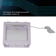 Dekorativer Mini-Fischglas-USB-LED-Lampe für Schreibtisch & Büro (Weiß)