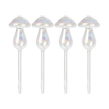 4-Pack Self-Watering Balls,Glass Watering Cans, Mushroom Design, Hand-Blown Glass,Suitable for Indoor & Outdoor Plants