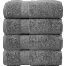 (Cobalt) 4 Pack Large Breathable  Set Pure Cotton Hotel Quality  Extra Soft Fast Absorbent Long Lasting Material Guest  Bathroom Matching  70 x 140 c