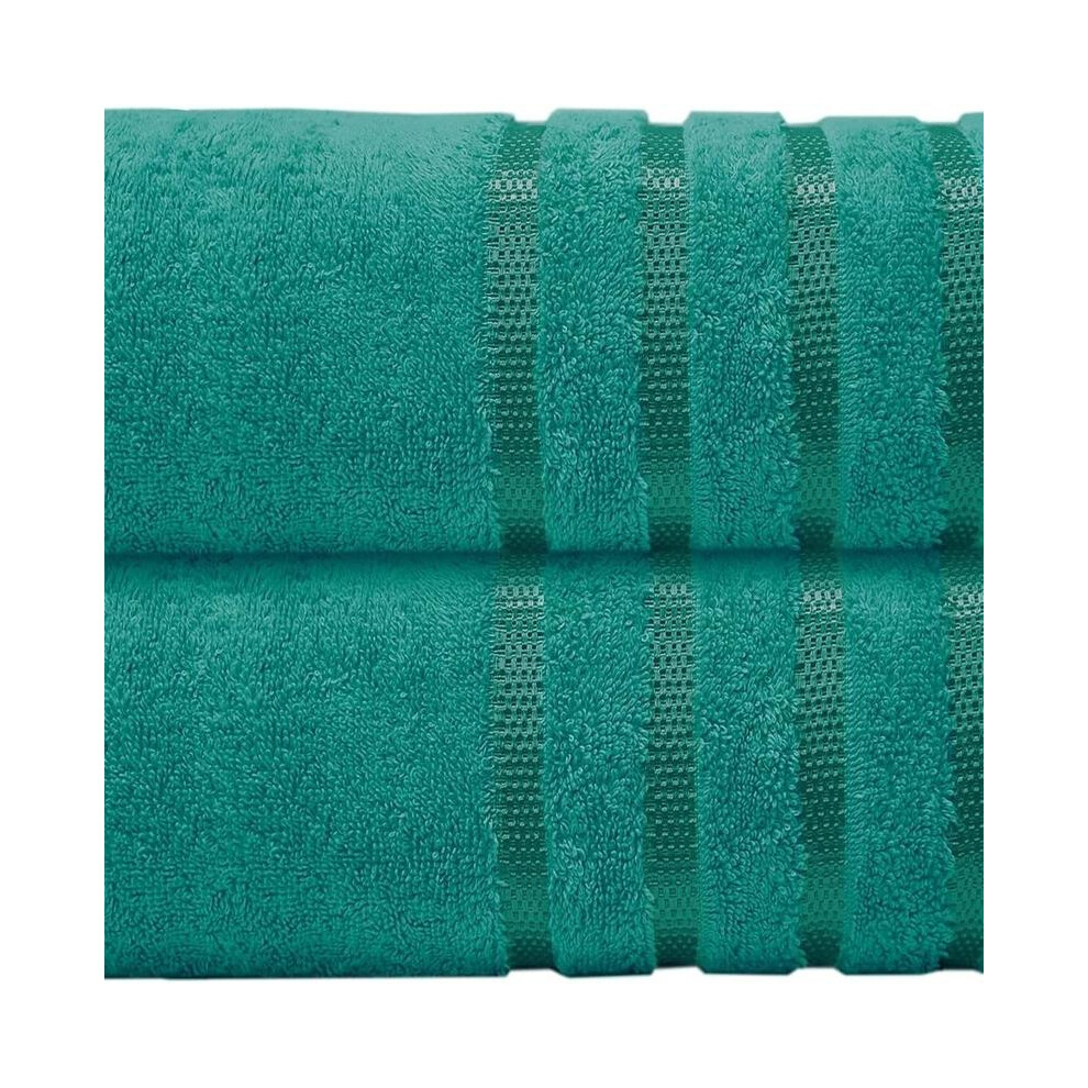 (Jade Green Premium) 2 Super Jumbo Premium Towels - Plus Size 90x180cm - High GSM  for Ultimate Absorbency-image-OPC-PKJBQ5B-NEW