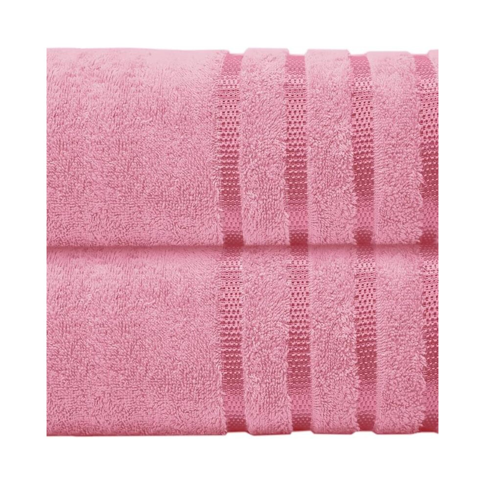(Pink Premium) 2 Super Jumbo Premium Towels - Plus Size 90x180cm - High GSM  for Ultimate Absorbency-image-OPC-PKJBQ5D-NEW