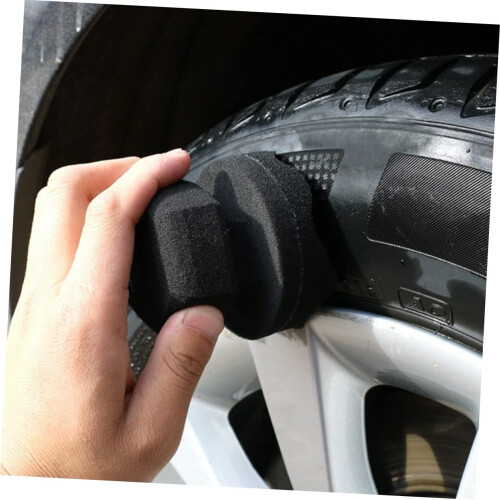 2Pcs Wave Pattern Car Waxing Sponge, High-Density Applicator, 2-Pack, Seats and Dashboard Care, Black 1