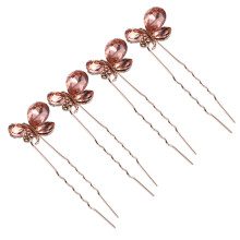 4pcs u-shaped crystal rhinestone hair sticks for wedding updo