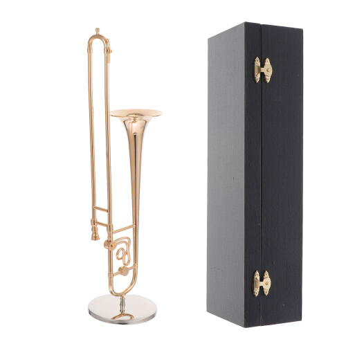modelo de trombone em cobre artesanal, decoração de escritório