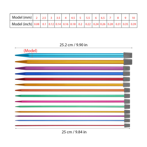 1Ensemble Aiguilles Aluminium Multi Usage Tricot Pour Bonnets Pulls 2