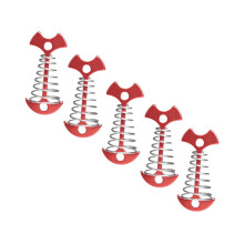 Fishbone Tent Stakes 5 Pack Portable With Spring, Camping Deck Ground Nails And Rope Buckle For Secure Tent Fixing