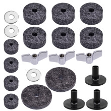 conjunto de almofadas de feltro para pratos e bateria com acessórios