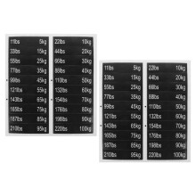 folhas de etiquetas autocolantes para halteres 5 a 100 kg