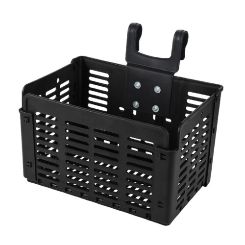 Foldable Front Bike Basket Plastic Frame Lightweight Storage Carrier Easy Install Universal Handlebar Mount Fits Bikes