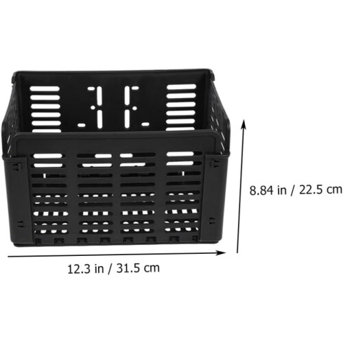Foldable Front Bike Basket Plastic Frame Lightweight Storage Carrier Easy Install Universal Handlebar Mount Fits Bikes 1