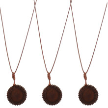 3Pcs Brown Wooden Pendant Bases DIY Jewelry Making Supply Tray