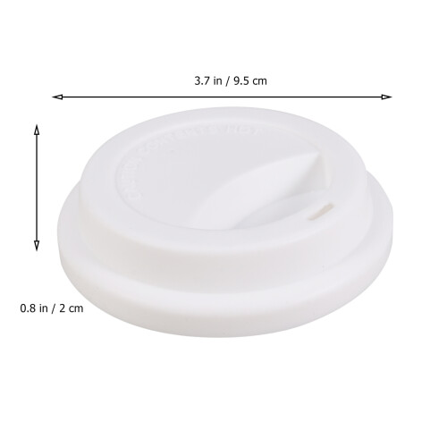 4 Stks Herbruikbare Silicone Koffiemokdeksels Stofdicht (Wit) 1