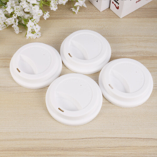 4 Stks Herbruikbare Silicone Koffiemokdeksels Stofdicht (Wit) 2