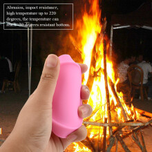 Silikon Faltbarer Becher Reisen Camping Outdoor Pink 220C 7cm