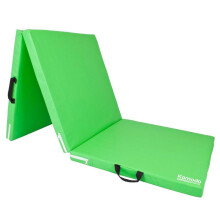 (Green) Komodo Tri Folding Yoga and Pilates Mat, PVC Leather Material & Built-in Handles, 5cm Thick High-Density Sponge, Eight Colors Available -