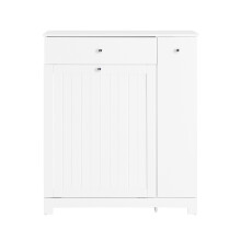 SoBuy Tall Slim Bathroom Cabinet with Drawer & Hampers