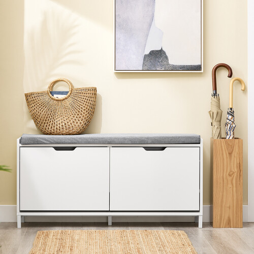 SoBuy Banc à Chaussures Blanc 105x24x52 cm 1