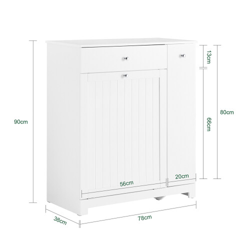 SoBuy Ντουλάπι Μπάνιου BZR214-W Λευκό 78x38x90cm 2