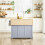 SoBuy Grey Kitchen Island on Wheels with Extendable Worktop 4