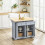 SoBuy Grey Kitchen Island on Wheels with Extendable Worktop 7
