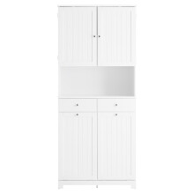 SoBuy Tall Slim Bathroom Cabinet with 2 Hampers & Drawers
