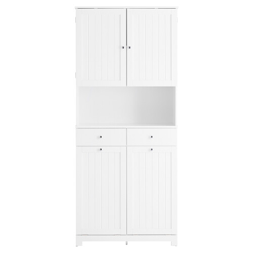 SoBuy Ντουλάπι Μπάνιου BZR215-W Λευκό 78x38x181cm