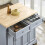 SoBuy Grey Kitchen Island on Wheels with Extendable Worktop 12