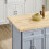 SoBuy Grey Kitchen Island on Wheels with Extendable Worktop 13