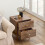 SoBuy Vintage Bedside Table with 2 Drawers, Brown 5