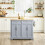 SoBuy Grey Kitchen Island on Wheels with Extendable Worktop 5