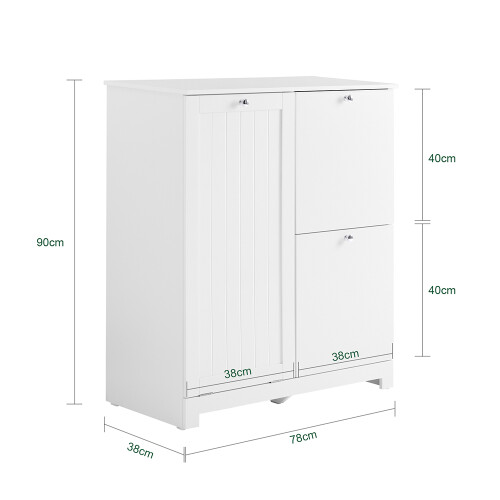 SoBuy Ντουλάπι Μπάνιου BZR213-W Λευκό 78x38x90cm 2
