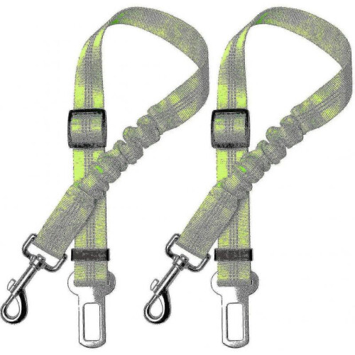 Lot de 2 ceintures de sécurité pour chiens, avec absorption des chocs