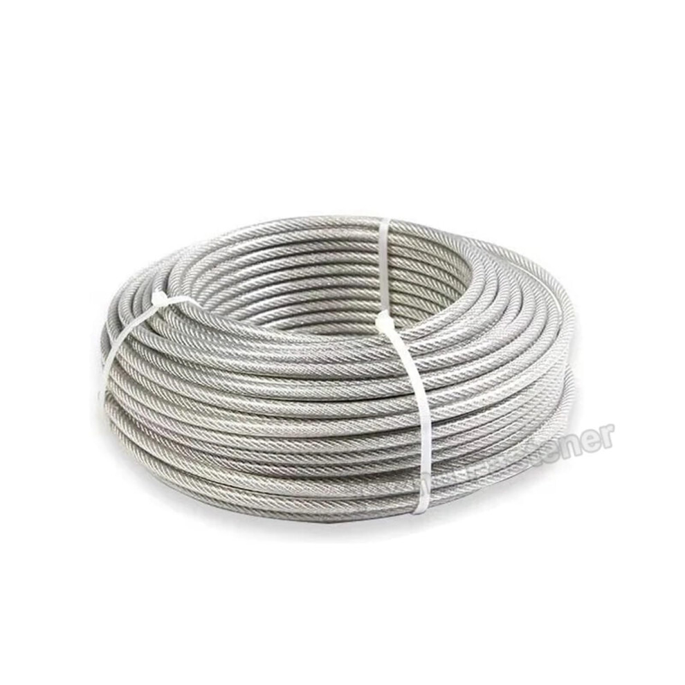 10Metre Steel Wire Rope Cable Clothesline Pvc Coated 304 Stainless Steel Rope Dia 0.6-3Mm 7X7 Length 10M Rustproof 9354506777760