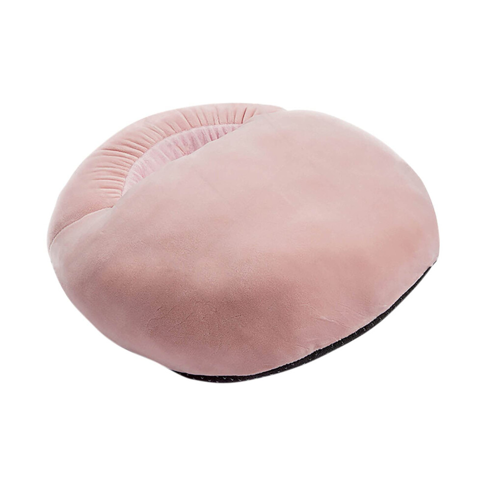 Pink Heated Feet Warmer Unisex Usb Rechargeable Slippers Plush Fluffy Electric Heating Pad