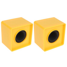 2 pezzi microfono quadrato ABS portatile con logo staccabile - giallo