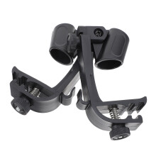 2 unidades de grampos para microfone, suportes plásticos (preto)