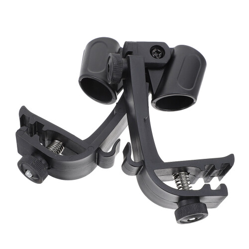 2 unidades de grampos para microfone, suportes plásticos (preto)