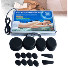 Hot Stones Massage Set 18 Piece Basalt Stone Kit With Warmer And Portable Heater For Home Spa Therapy