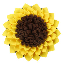 Felt Puppy Slow Eat Mat Foraging Dog Feeding Mat Sunflower Design Dog Dining Training Pad Stress Relief Pet Supply