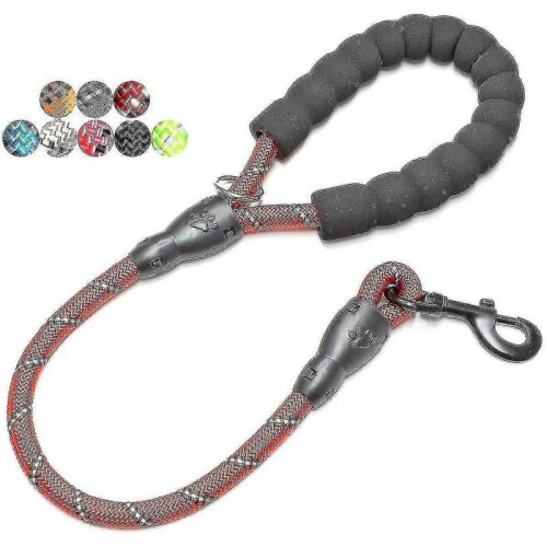 Strong Leash, Comfortable Padded Handle And High Reflector Light, 1/2" X 2' 18~120 Lbs Red