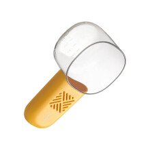 Measuring Spoon With Built-In Scale For Pet Food Multifunctional Powder Scooping Tool Yellow For Cats And Dogs