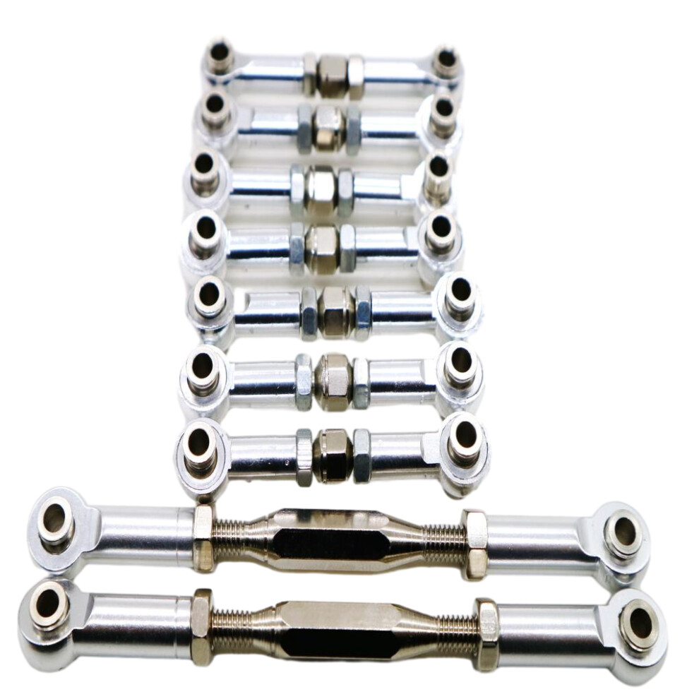 (Silver) Aluminum Alloy Wheelbase Steering Link Rod Set For 1/10 WLtoys 10428-image-OPC-PKJCM7Q-NEW