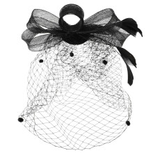 braut fascinator hut mit schleier aus mesh-spitze und stirnband