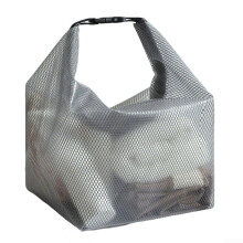 Fitness Swimming Gear Storage Bag Waterproof Fabric Drawstring Closure Gray L Travel Gym Outdoor Use Dirt-Resistant