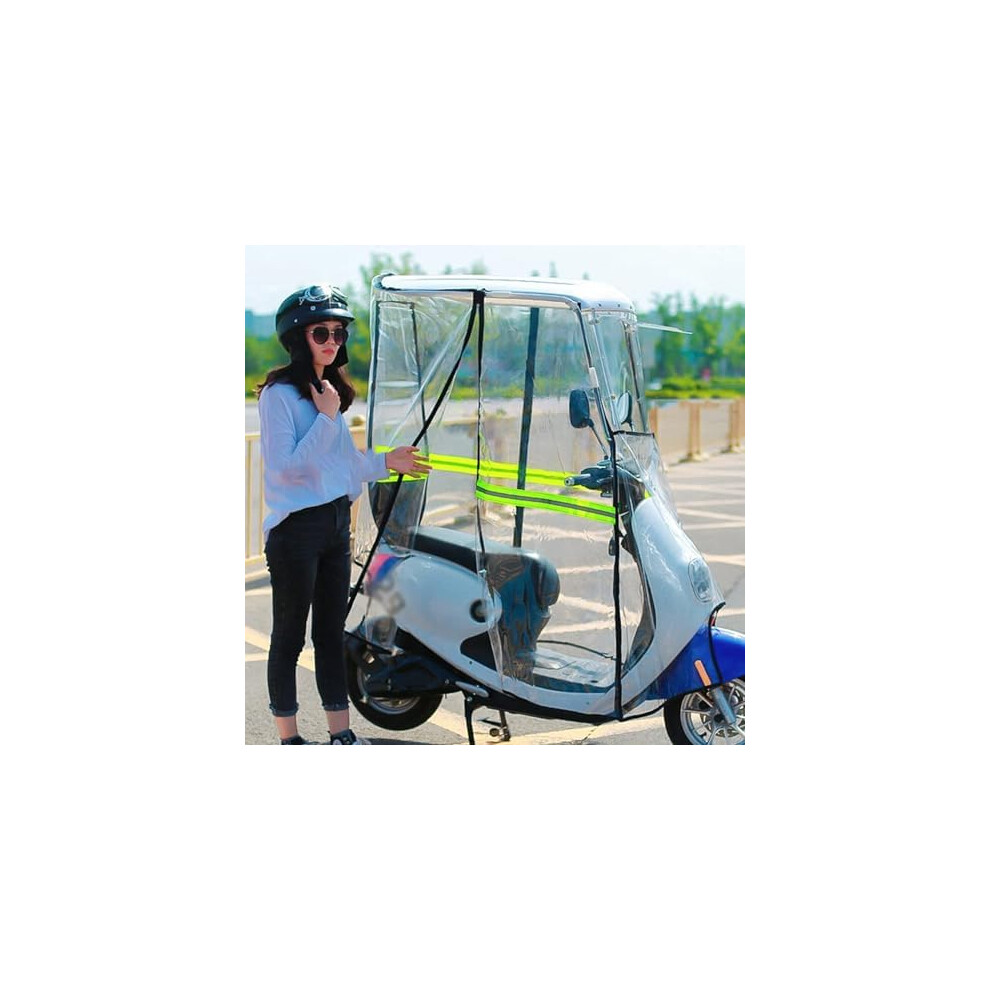 White Electric Bicycle Folding Umbrella Canopy For Mobility Scooter Universal Sunshade For Electric Motorcycle