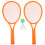 conjunto 4 peças plástico ténis badminton com 2 bolas e 2 raquetes 7