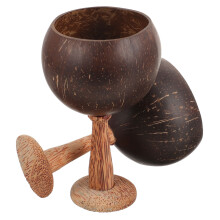 2Pcs Taça Para Coquetel Em Casca De Coco Copo Para Vinho E Aguardente