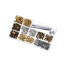 conjunto 240 peças botões pressão metal dupla face c/ ferramentas e caixa