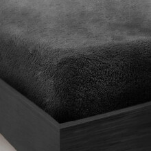 (CHARCOAL, KING) Teddy Fleece Fitted Sheet Thermal Warm Single Double King Super King Bedding fitted bed sheet