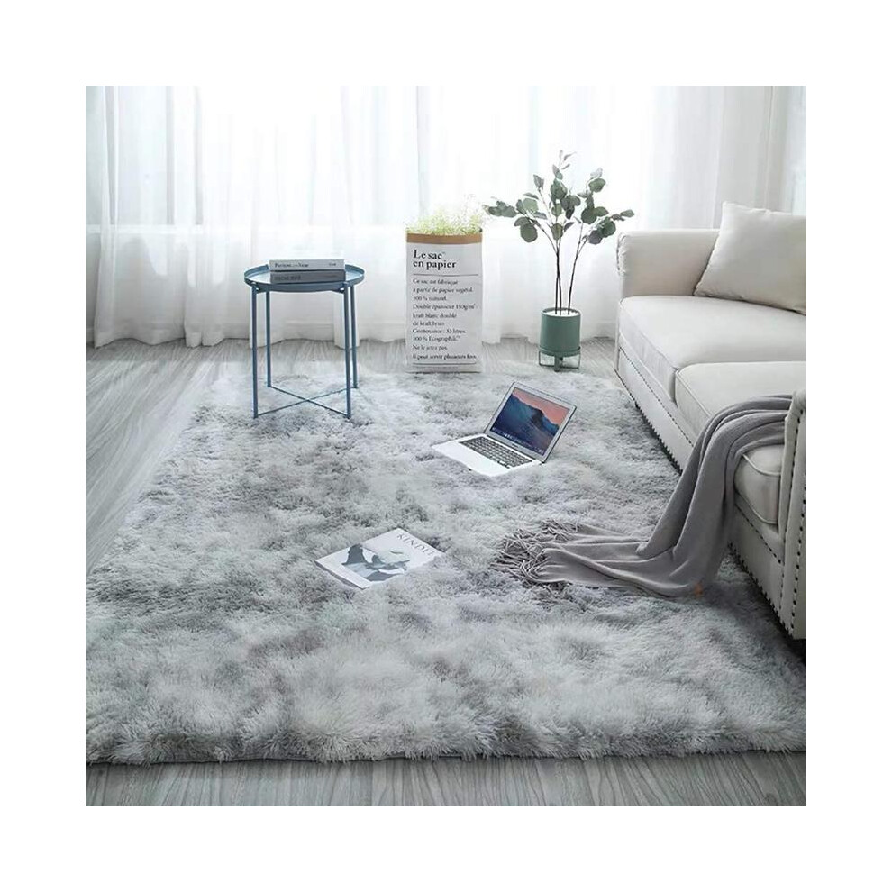 (pebble lime, 63.00inch X 90.50inch) Sweet Tie Dye Faux Fur Shag Rug, Non-slip Soft Floor Carpet, Modern Room Accessories Floor Mat for Living Room, H-image-OPC-PKJCV6C-NEW